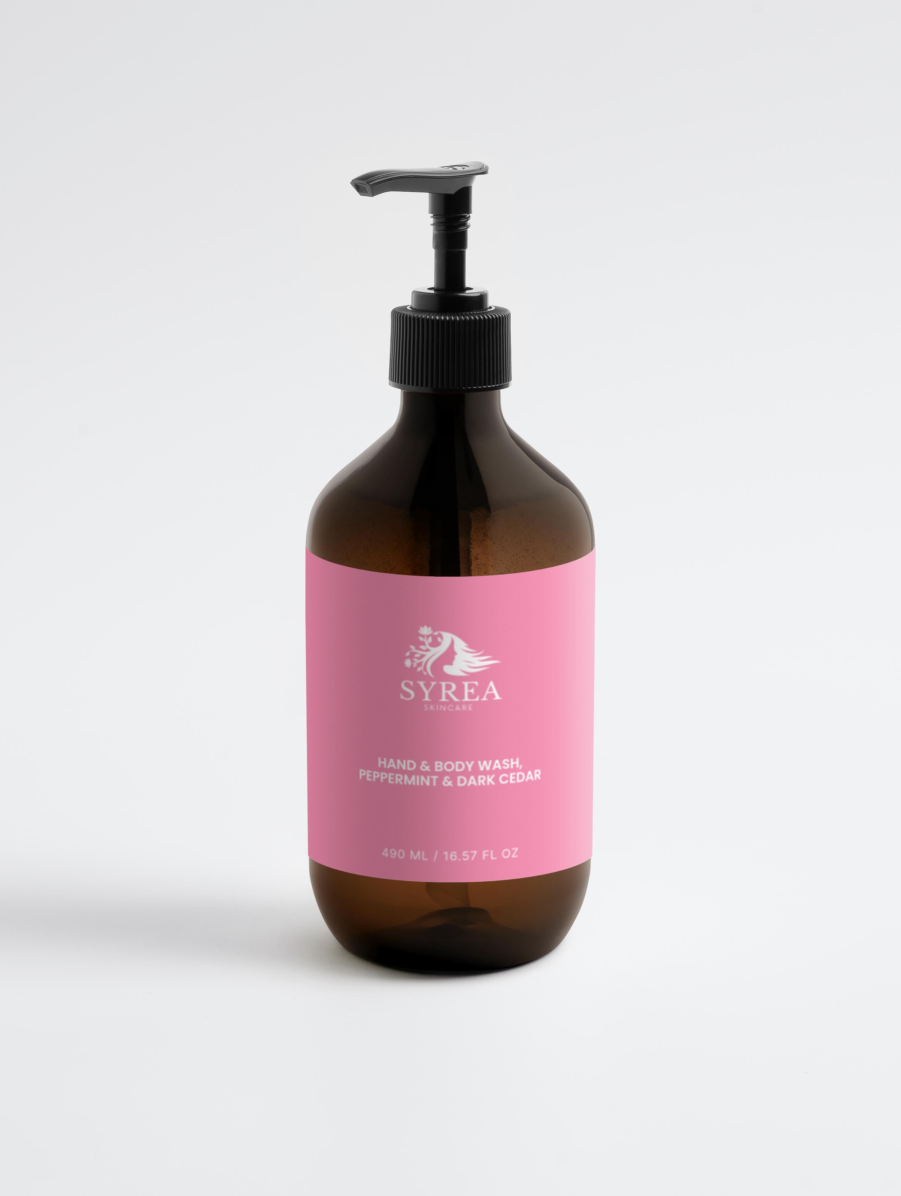 Hand & Body Wash, Peppermint & Dark Cedar